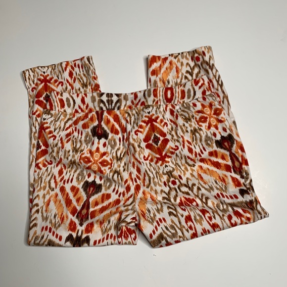 Chico’s size 8 Orange, Brown, White Capris Size 1 - Picture 4 of 5